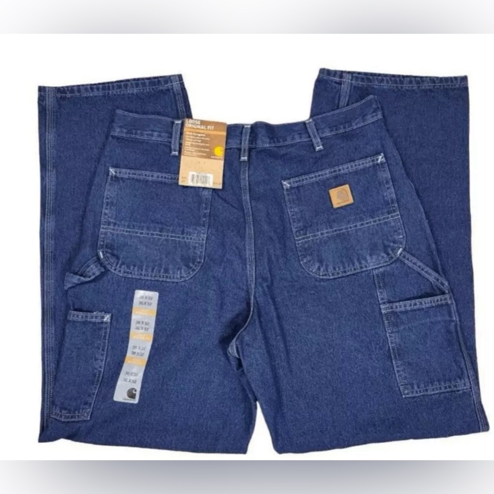 Carhartt Loose Original Fit‎ Work Dungaree Carpenter Jeans B13 DPS 36x32 NWT - Picture 11 of 12